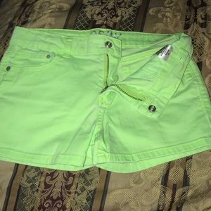 Psny light neon green shorts girls size 14